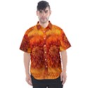 Abstract Dahlia Orange Autumn Men s Short Sleeve Shirt View1