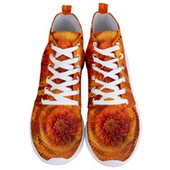 Abstract Dahlia Orange Autumn Men s Lightweight High Top Sneakers by Wegoenart