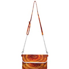 Abstract Dahlia Orange Autumn Mini Crossbody Handbag by Wegoenart