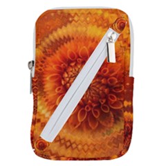 Abstract Dahlia Orange Autumn Belt Pouch Bag (small)