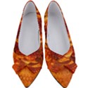 Abstract Dahlia Orange Autumn Women s Bow Heels View1