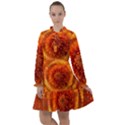 Abstract Dahlia Orange Autumn All Frills Chiffon Dress View1