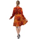 Abstract Dahlia Orange Autumn All Frills Chiffon Dress View2