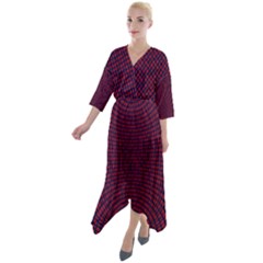 Binary Code Binary Binary System Quarter Sleeve Wrap Front Maxi Dress