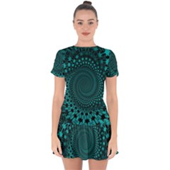 Spiral Abstract Pattern Background Drop Hem Mini Chiffon Dress by Wegoenart