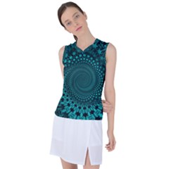 Spiral Abstract Pattern Background Women s Sleeveless Mesh Sports Top