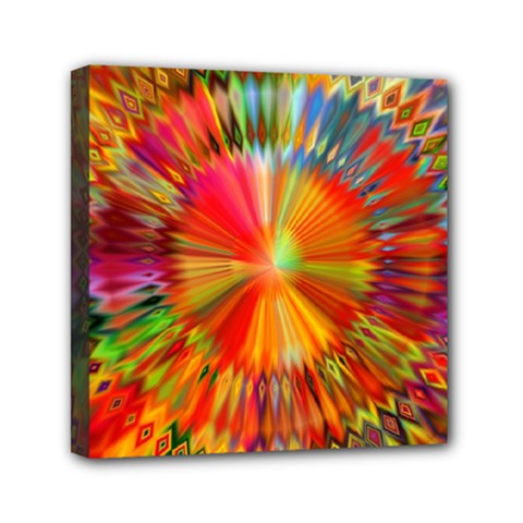 Kaleidoscope Mandala Color Mini Canvas 6  X 6  (stretched) by Wegoenart