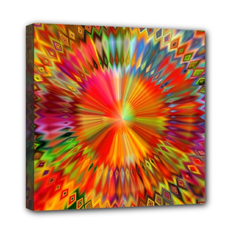 Kaleidoscope Mandala Color Mini Canvas 8  X 8  (stretched) by Wegoenart