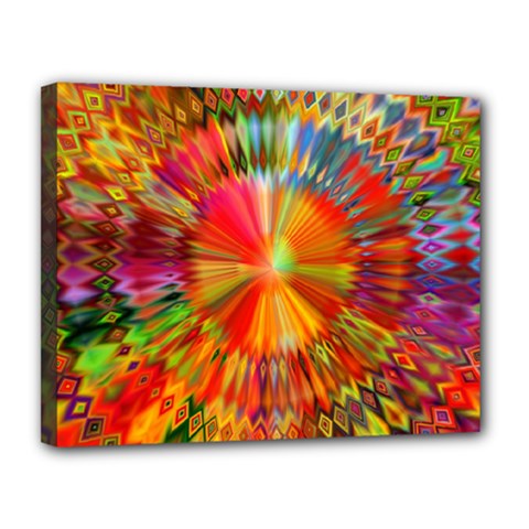 Kaleidoscope Mandala Color Canvas 14  X 11  (stretched) by Wegoenart