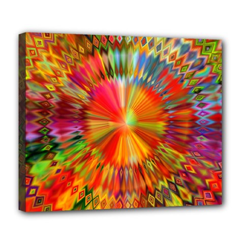 Kaleidoscope Mandala Color Deluxe Canvas 24  X 20  (stretched) by Wegoenart