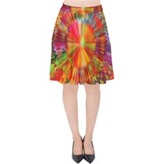 Kaleidoscope Mandala Color Velvet High Waist Skirt by Wegoenart