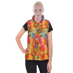 Kaleidoscope Mandala Color Women s Button Up Vest by Wegoenart