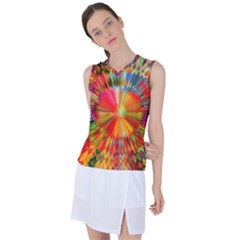 Kaleidoscope Mandala Color Women s Sleeveless Mesh Sports Top