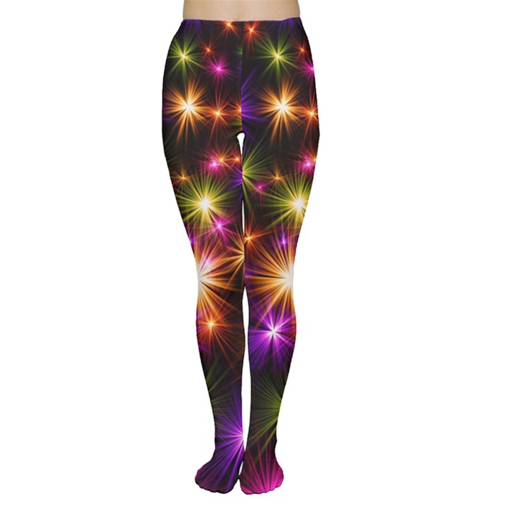 Star Colorful Christmas Abstract Tights