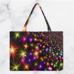 Star Colorful Christmas Abstract Medium Tote Bag by Wegoenart