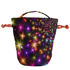 Star Colorful Christmas Abstract Drawstring Bucket Bag