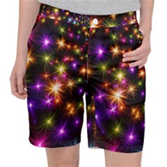 Star Colorful Christmas Abstract Pocket Shorts by Wegoenart