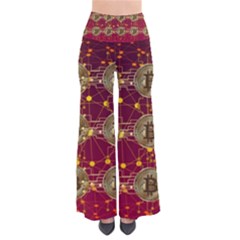 Block Chain Network Bitcoin Data So Vintage Palazzo Pants by Wegoenart