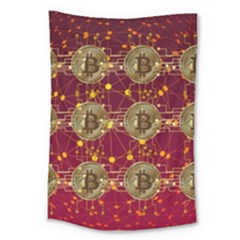 Block Chain Network Bitcoin Data Large Tapestry by Wegoenart