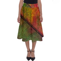 Fall Foliage Color Leaf Veins Perfect Length Midi Skirt by Wegoenart