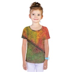 Fall Foliage Color Leaf Veins Kids  One Piece Tee