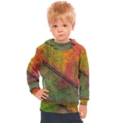 Fall Foliage Color Leaf Veins Kids  Hooded Pullover