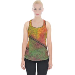 Fall Foliage Color Leaf Veins Piece Up Tank Top by Wegoenart