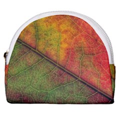 Fall Foliage Color Leaf Veins Horseshoe Style Canvas Pouch by Wegoenart