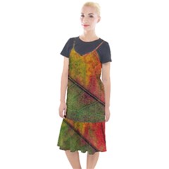 Fall Foliage Color Leaf Veins Camis Fishtail Dress by Wegoenart