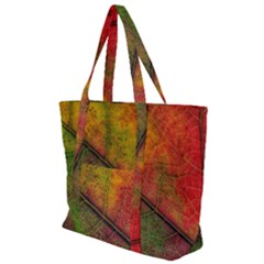 Fall Foliage Color Leaf Veins Zip Up Canvas Bag by Wegoenart