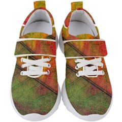 Fall Foliage Color Leaf Veins Kids  Velcro Strap Shoes by Wegoenart