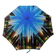 Skyline Frankfurt Christmas Star Folding Umbrellas by Wegoenart