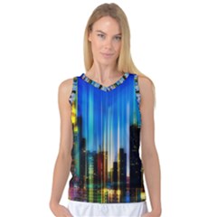 Skyline Frankfurt Christmas Star Women s Basketball Tank Top by Wegoenart