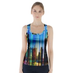 Skyline Frankfurt Christmas Star Racer Back Sports Top by Wegoenart