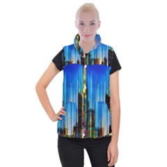 Skyline Frankfurt Christmas Star Women s Button Up Vest by Wegoenart