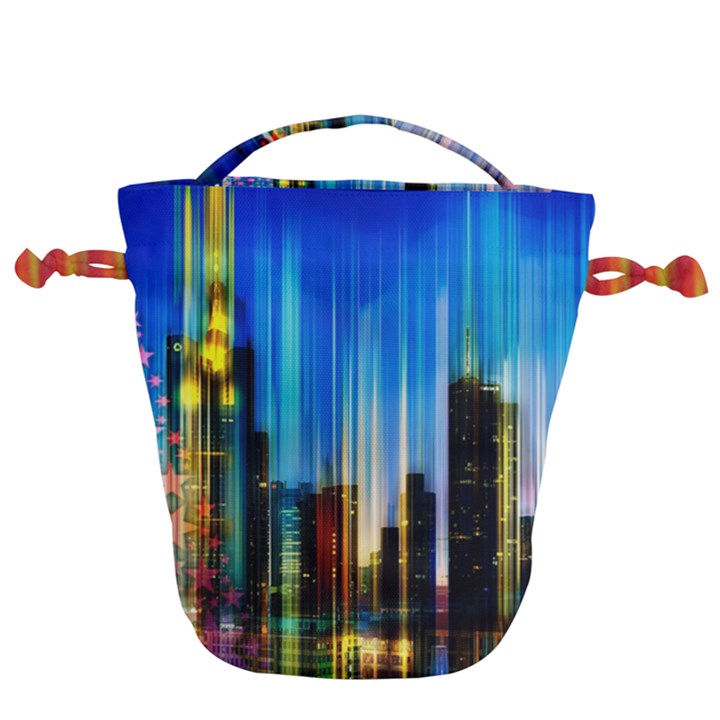 Skyline Frankfurt Christmas Star Drawstring Bucket Bag