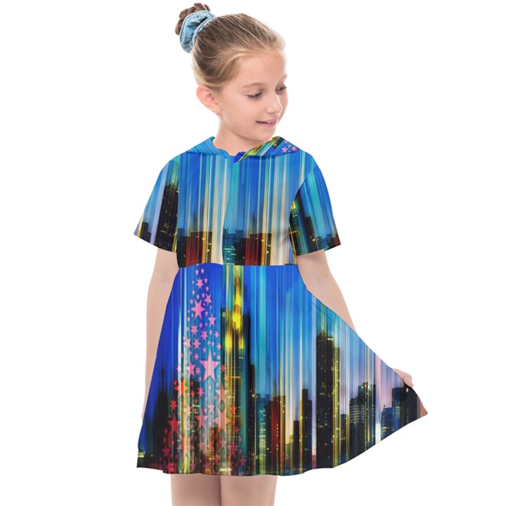 Skyline Frankfurt Christmas Star Kids  Sailor Dress