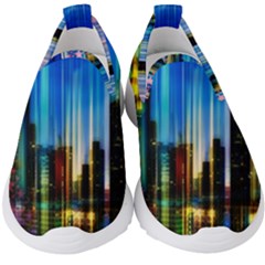 Skyline Frankfurt Christmas Star Kids  Slip On Sneakers by Wegoenart