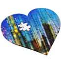 Skyline Frankfurt Christmas Star Wooden Puzzle Heart View3