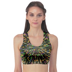 Explosion Abstract Pattern Sports Bra by Wegoenart