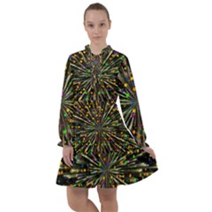 Explosion Abstract Pattern All Frills Chiffon Dress