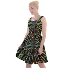 Explosion Abstract Pattern Knee Length Skater Dress