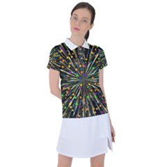 Explosion Abstract Pattern Women s Polo Tee