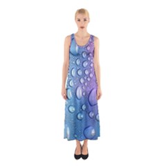 Drop Of Water Rainbow Wet Liquid Sleeveless Maxi Dress by Wegoenart