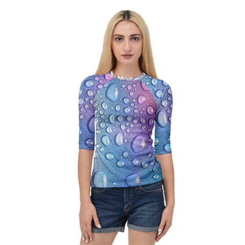 Drop Of Water Rainbow Wet Liquid Quarter Sleeve Raglan Tee by Wegoenart