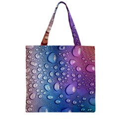 Drop Of Water Rainbow Wet Liquid Zipper Grocery Tote Bag by Wegoenart