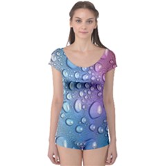 Drop Of Water Rainbow Wet Liquid Boyleg Leotard  by Wegoenart