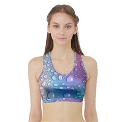 Drop Of Water Rainbow Wet Liquid Sports Bra With Border