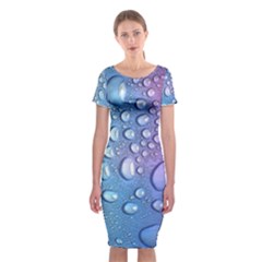 Drop Of Water Rainbow Wet Liquid Classic Short Sleeve Midi Dress by Wegoenart