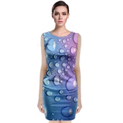 Drop Of Water Rainbow Wet Liquid Sleeveless Velvet Midi Dress by Wegoenart